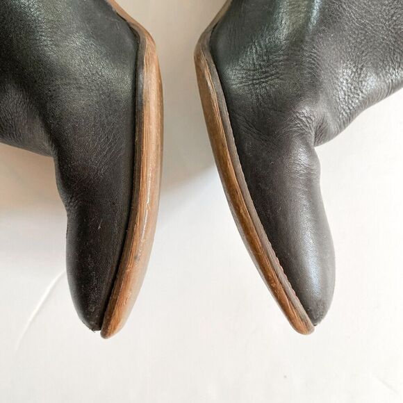 Madewell The Billie Ankle Boots Women 10 Zip Black Leather Stacked Block Heel - Picture 3 of 12